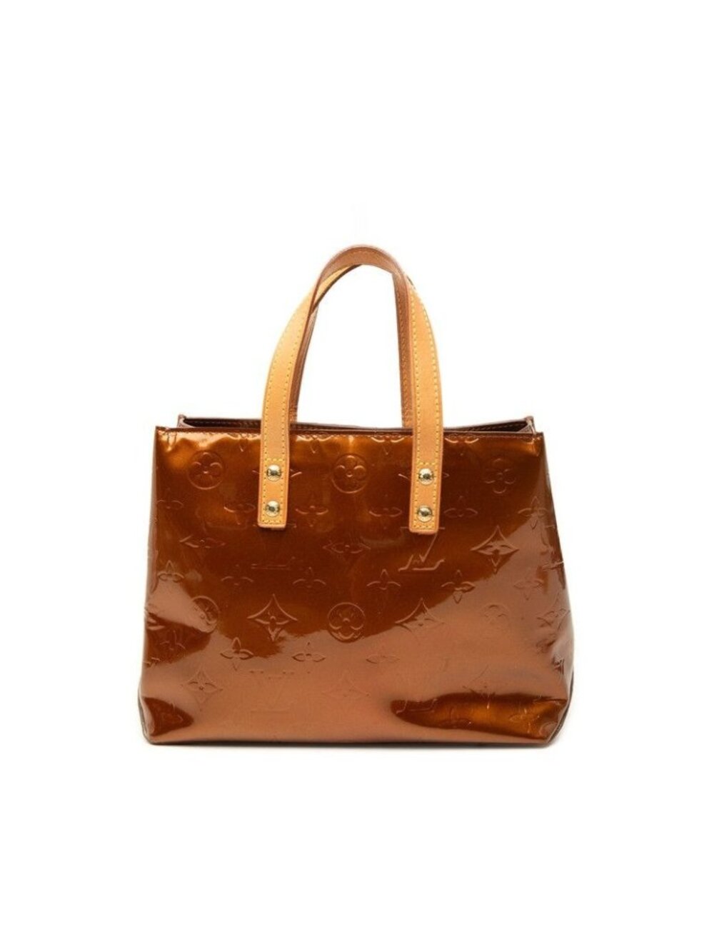 Louis Vuitton Monogram Vernis Reade PM Handbag Blanc Brown Patent Leather